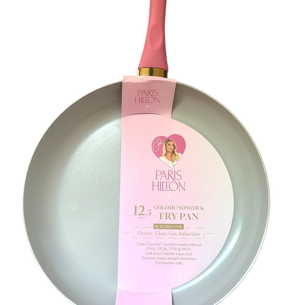 Paris Hilton Ceramic Nonstick Fry Pan - Pink Handle